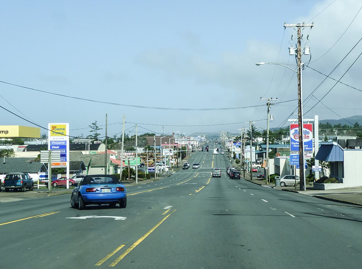 U.S. Route 101 in Newport, Oregon.